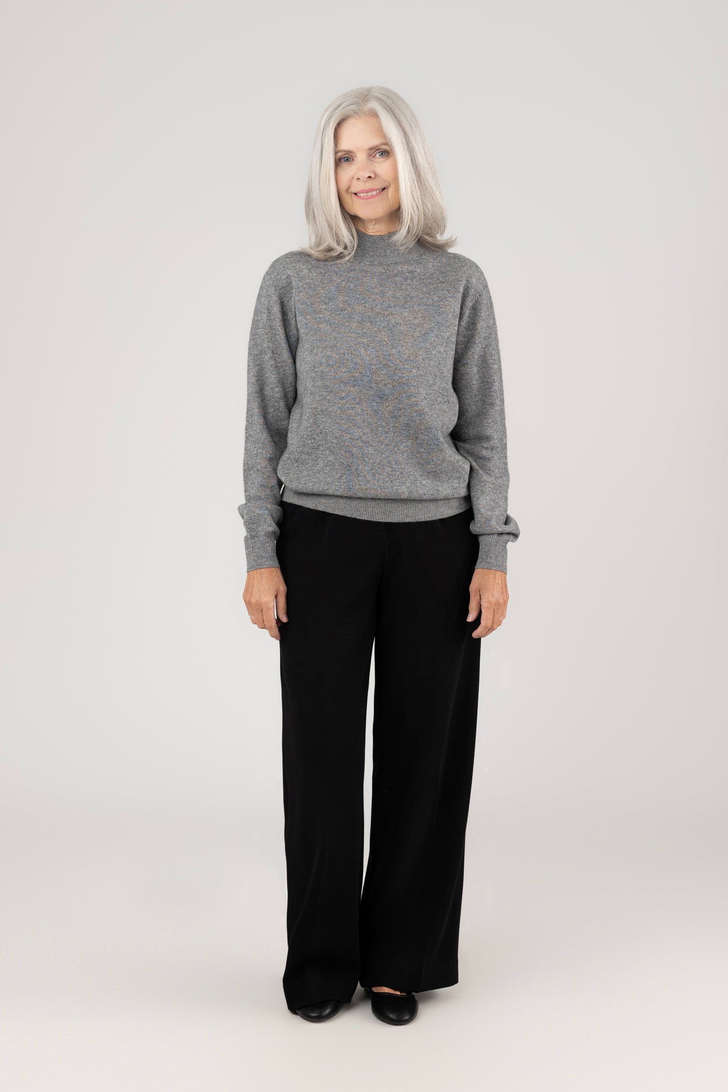 Mock Neck Pullover : Gray