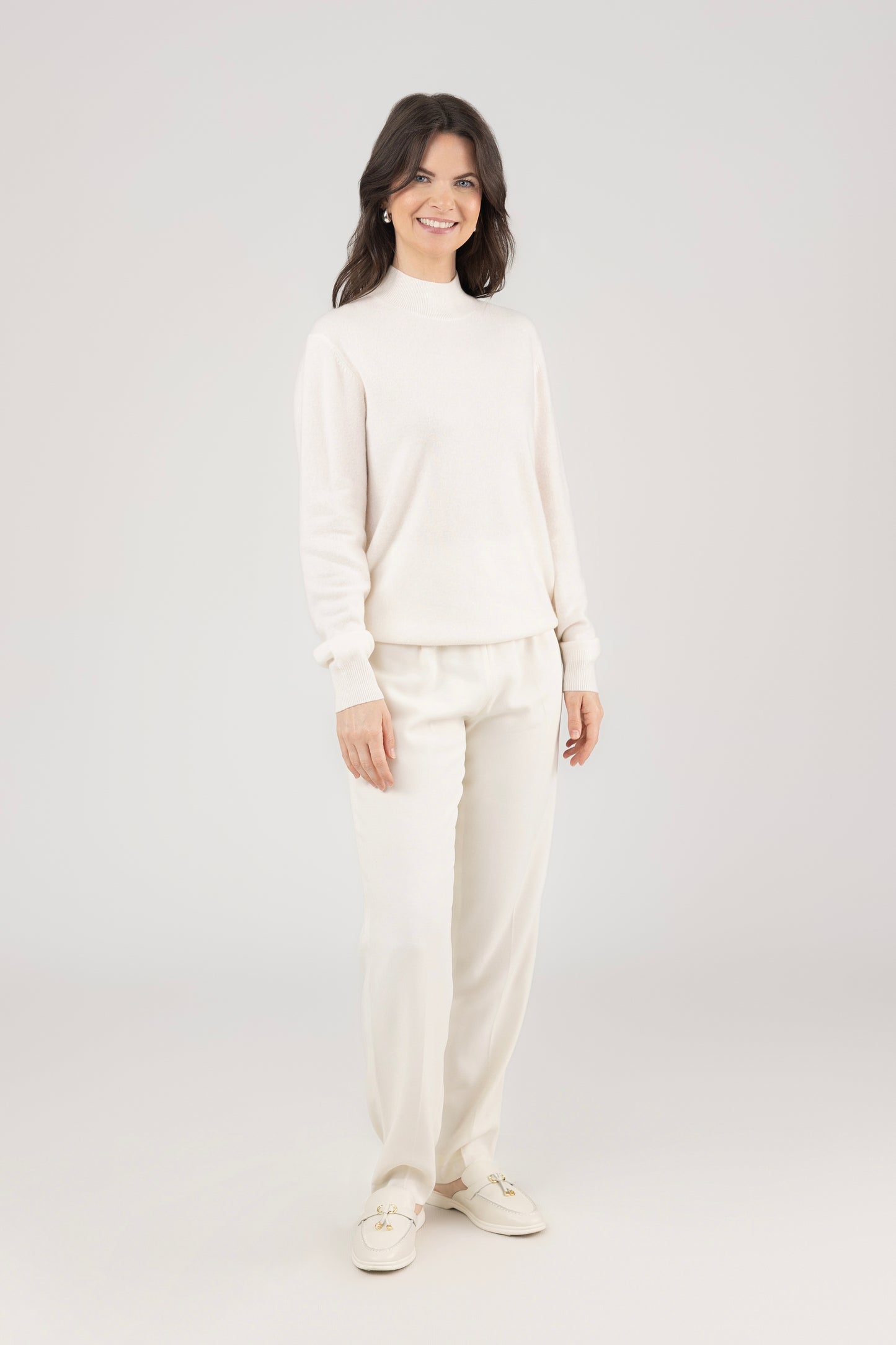 Mock neck Pullover : Ivory