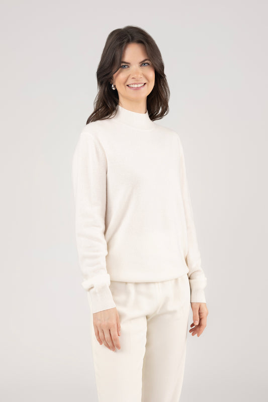 Mock neck Pullover : Ivory