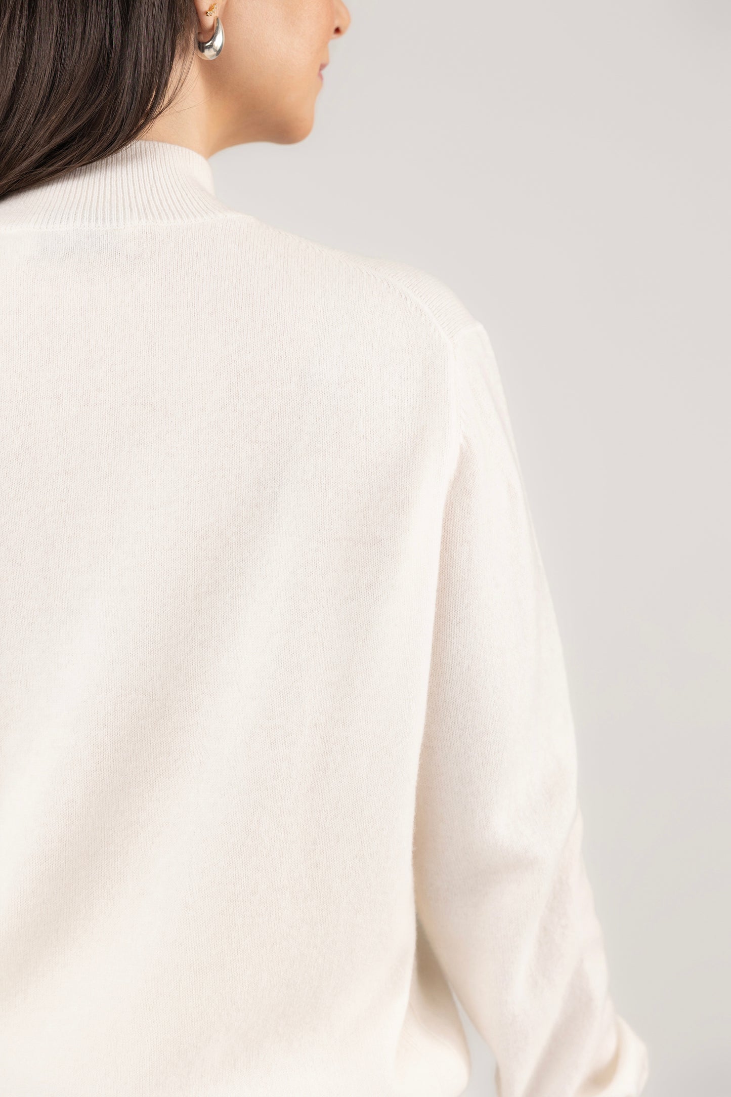 Mock neck Pullover : Ivory