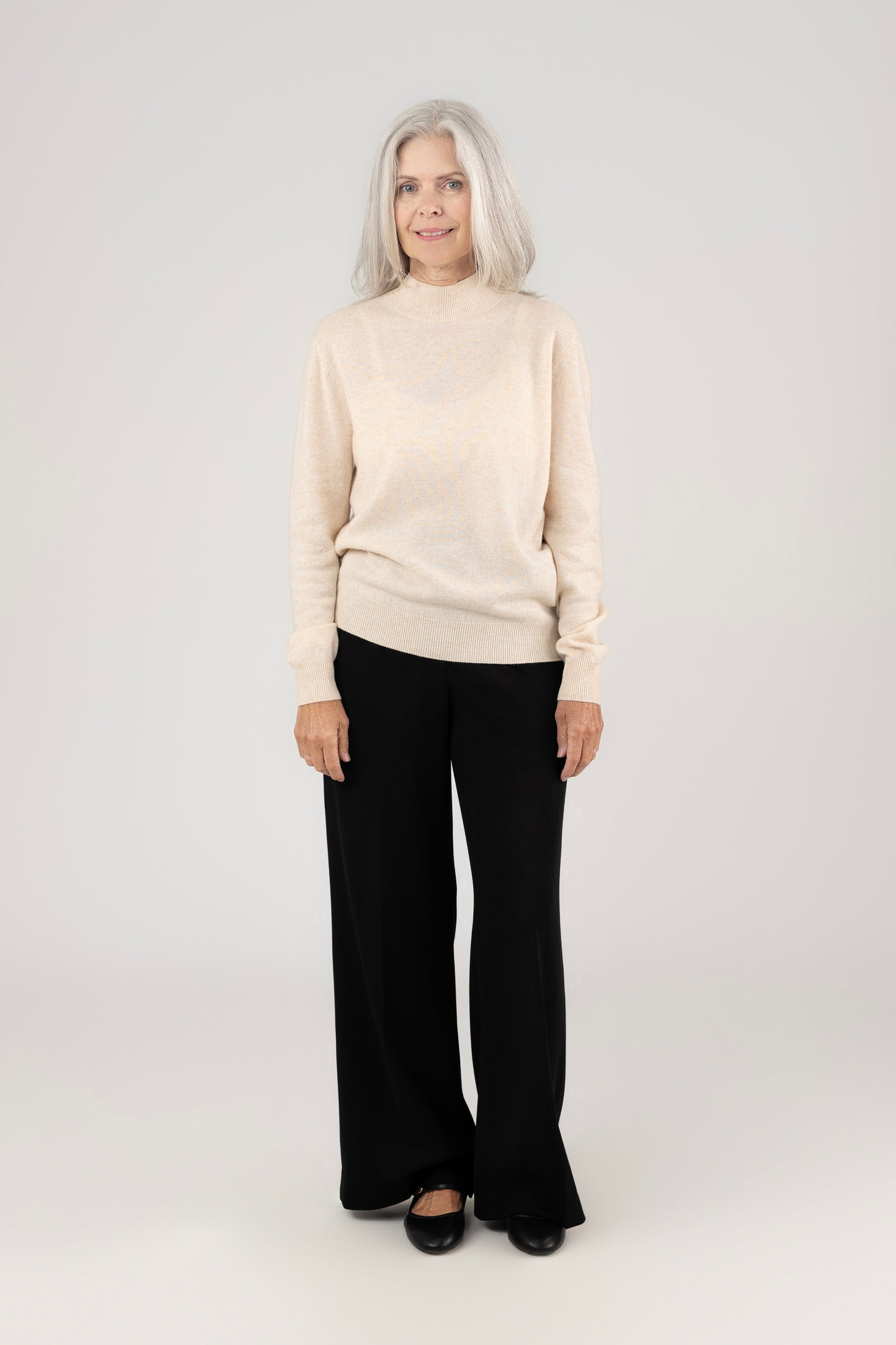Mock Neck Pullover : Oatmeal
