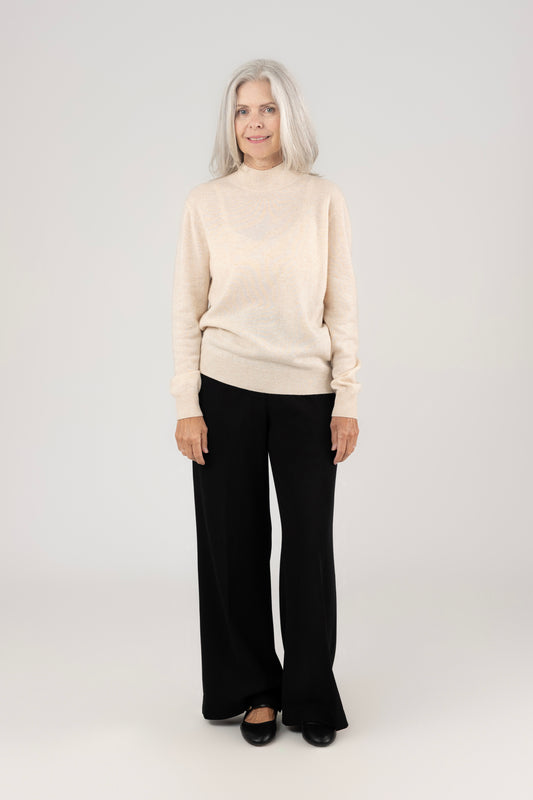 Mock Neck Pullover : Oatmeal