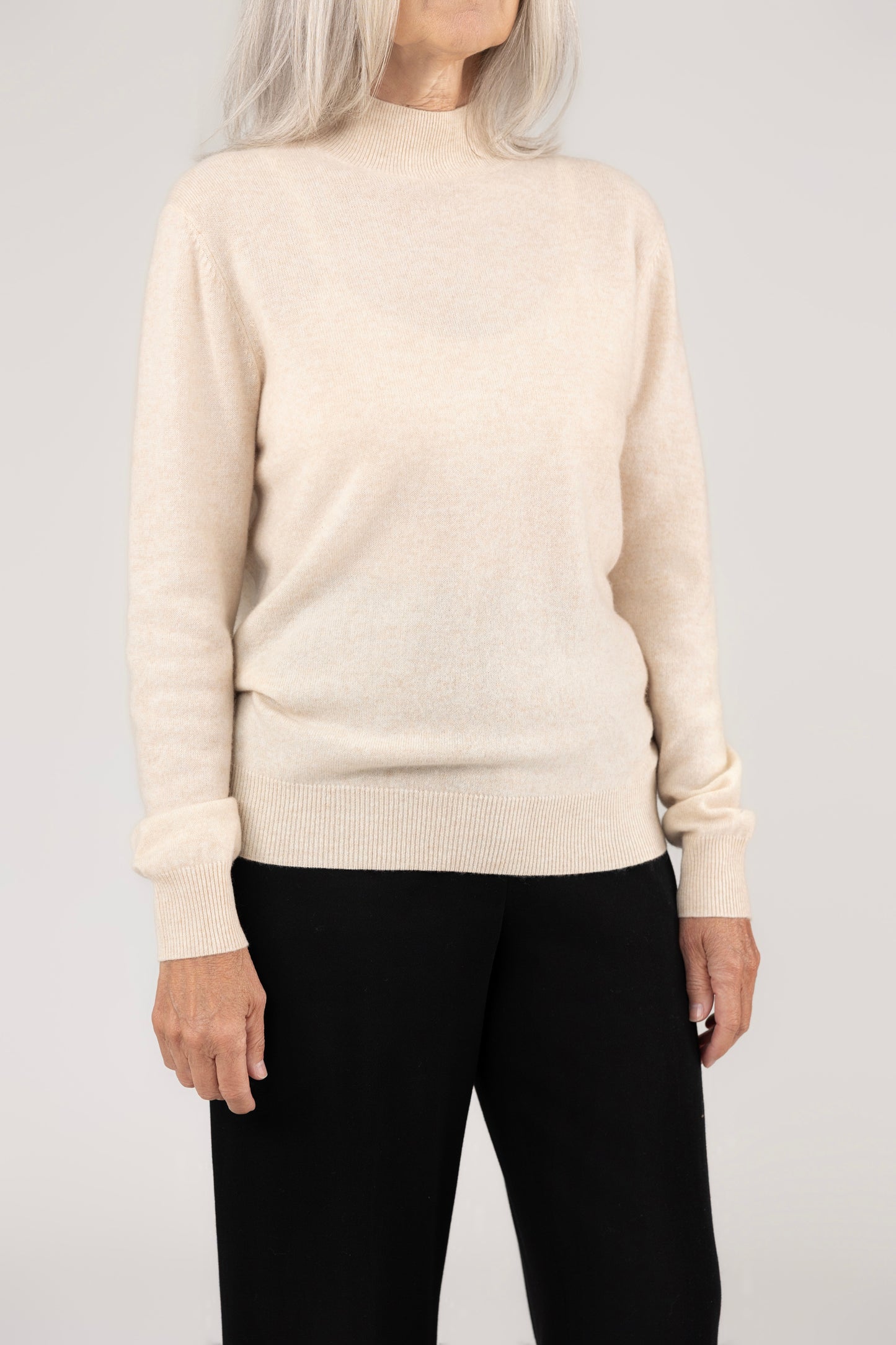 Mock Neck Pullover : Oatmeal