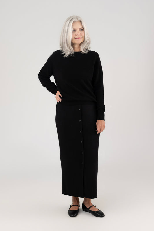 Raglan Round Neck : Black
