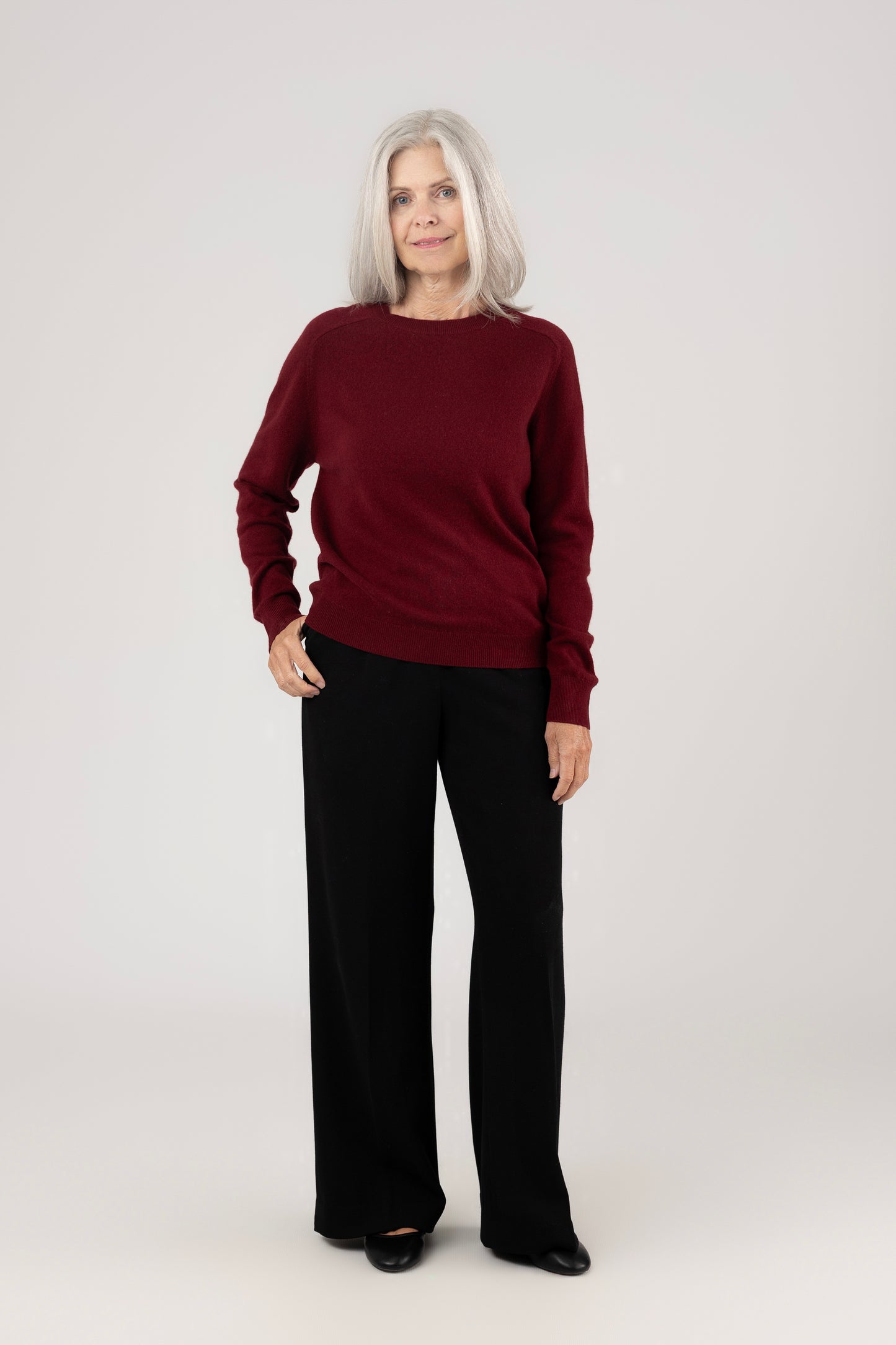 Raglan Round Neck : Red Wine