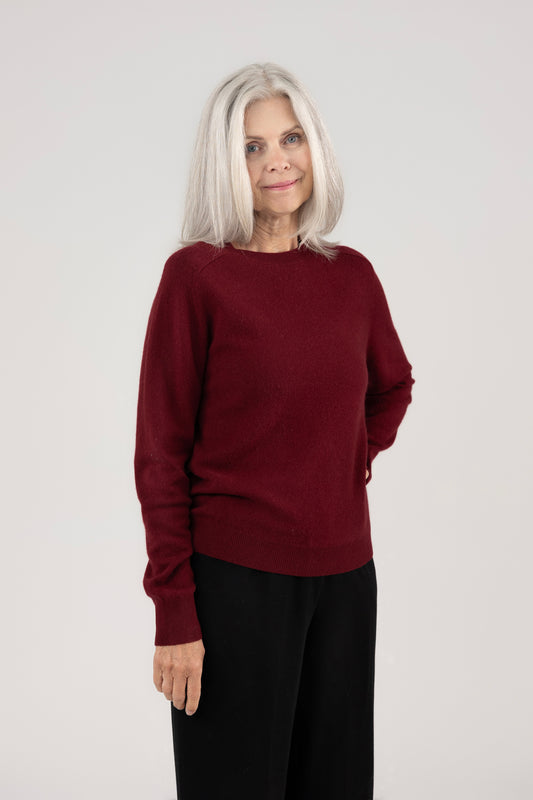 Raglan Round Neck : Red Wine